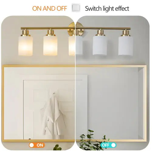 Luxury 5-Light Gold Bathroom Vanity Lamp – Modern Design with Frosted Glass Shades